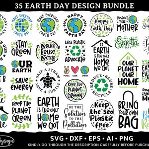 Earth Day SVG Bundle, Earth SVG, Recycle SVG, Earth Day Quotes Design