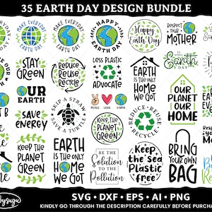 Tag der Erde SVG Bundle, Erde SVG, Recycle SVG, Tag der Erde Zitate Design