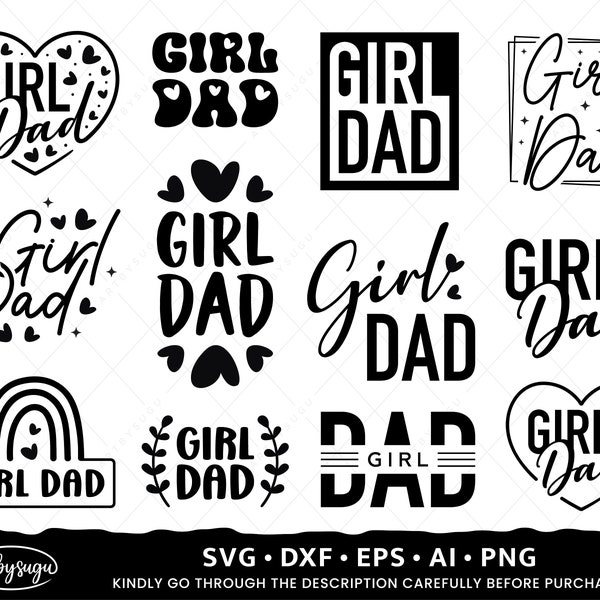 Girl Dad SVG, Fathers Day SVG Bundle