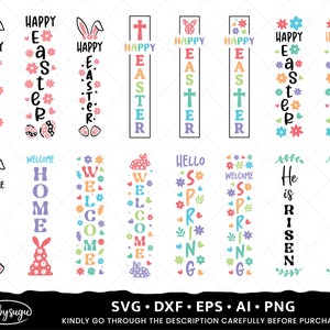Easter Porch Sign SVG Bundle, Happy Easter SVG, Spring Porch Sign SVG