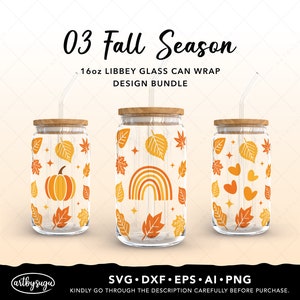 Fall libbey glass wrap svg, autumn glass can wrap, halloween can glass wrap, pumpkin glass wrap, 16oz glass can wrap svg, Digital Download