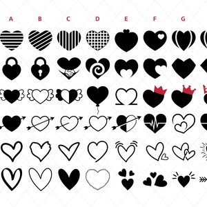 Heart SVG Bundle, Hand Drawn Heart svg, Valentine Svg, Floral heart svg, Leopard Heart svg, Wedding svg, Heart Mandala svg, Heart PNG Bundle image 4
