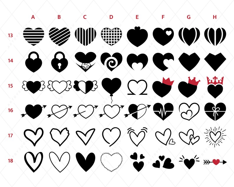 Heart SVG Bundle, Hand Drawn Heart svg, Valentine Svg, Floral heart svg, Leopard Heart svg, Wedding svg, Heart Mandala svg, Heart PNG Bundle image 4