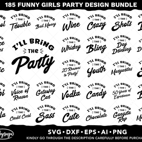 I'll Bring The SVG Bundle, Girls Weekend SVG, Bachelorette SVG, Bridal Party Svg, Bride Squad Svg, Girls Trip Svg, Funny Shirt Svg