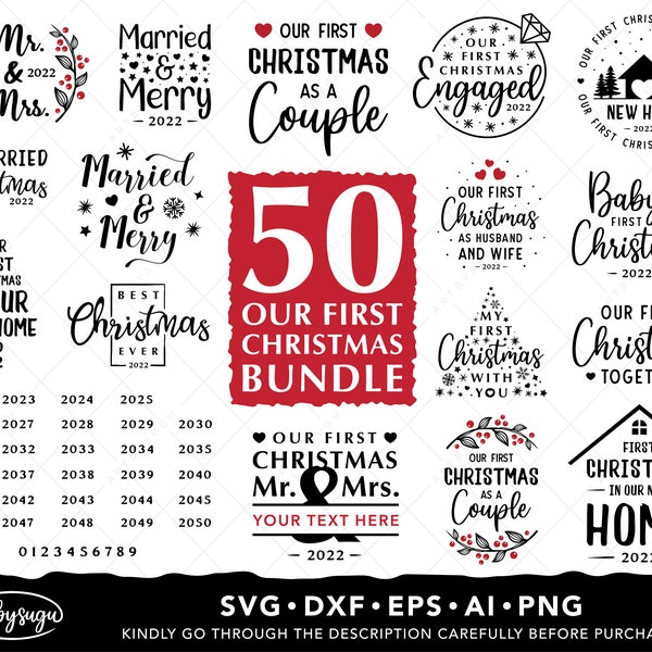 Our First Christmas SVG Bundle, 2022 to 2050 Christmas SVG