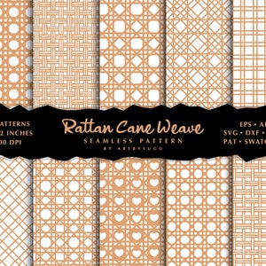 Rattan Cane Weave seamless Pattern, Rattan Pattern, Rattan Texture and Background