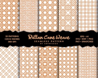 Rattan Cane Weave seamless Pattern, Rattan Pattern, Rattan Texture and Background