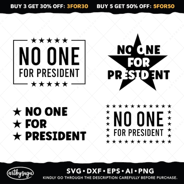 No one for president svg, politics svg, svg files for cricut, digital download
