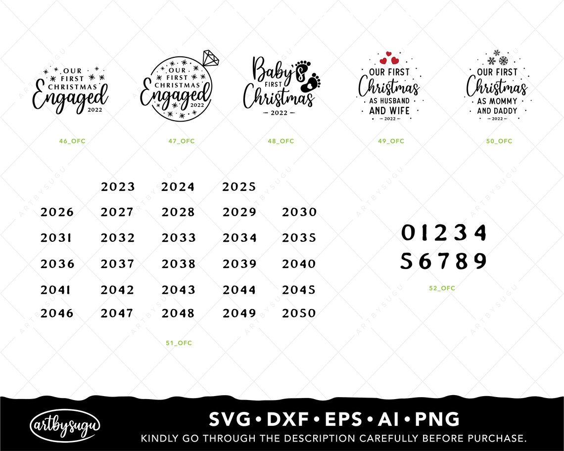 Our First Christmas SVG Bundle 2022 to 2050 Christmas SVG Etsy