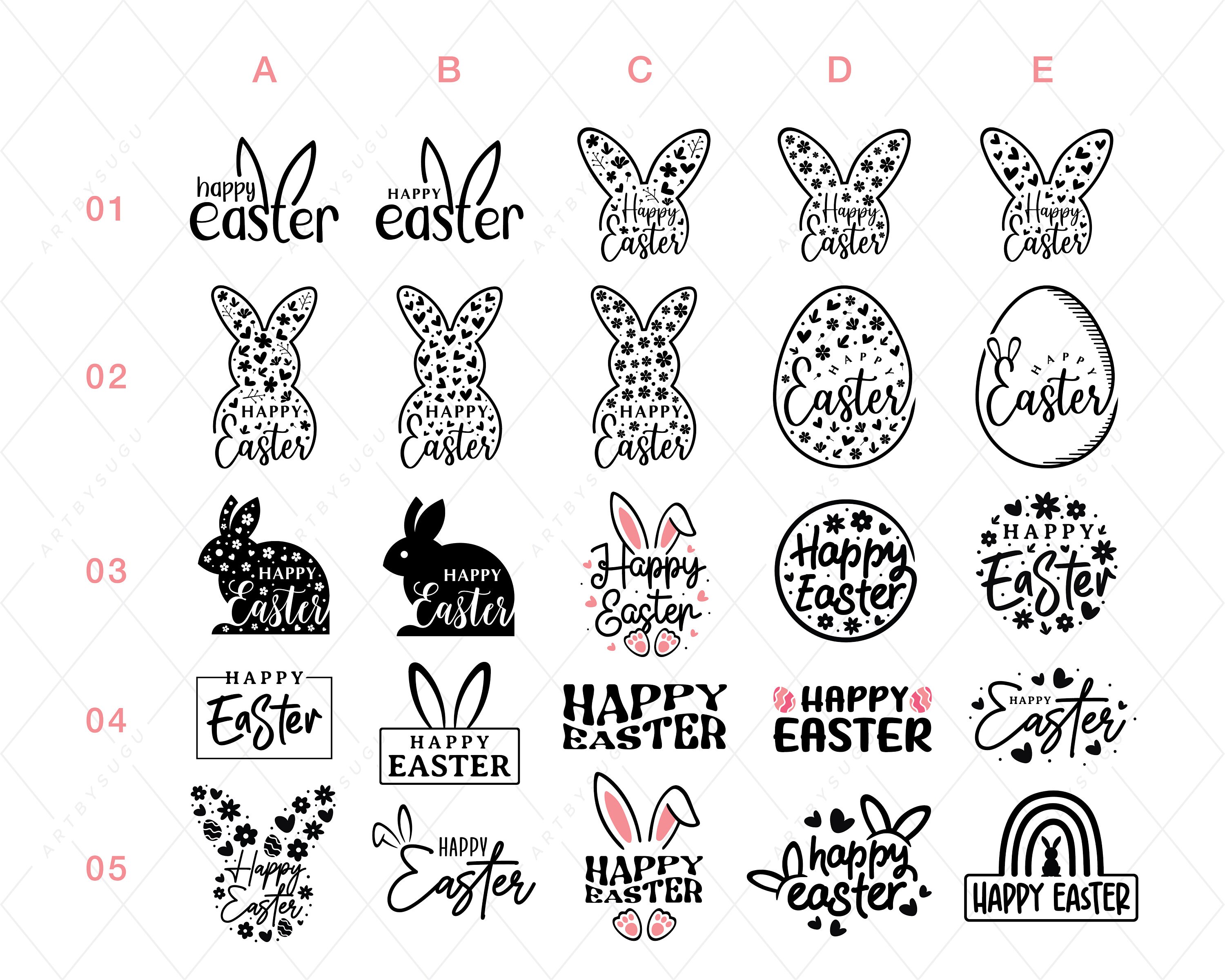 Happy Easter SVG Bundle, Easter SVG Design - Etsy