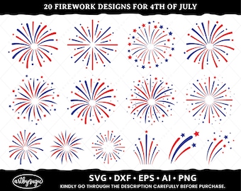 Fireworks 4th of July SVG Bundle, Fireworks SVG, Fireworks Clipart