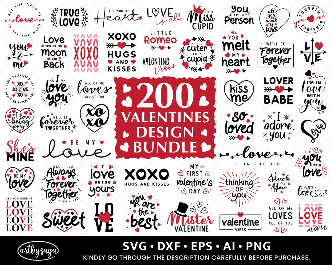 Valentines SVG Bundle, Kids Valentine Svg, Valentine's Day Svg, Love