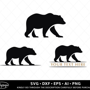 Bear Silhouette svg, Split Frame Bear svg, Bear svg Cutting File, Bear bundle, Bear clipart, Animal clipart, SVG DXF PNG Silhouette Cricut