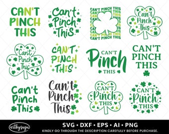 Can't Pinch This SVG, Retro SVG, St Patrick's Day SVG, Funny St Patricks Day svg, Irish svg, Shamrock svg, Lucky shirt svg cut file