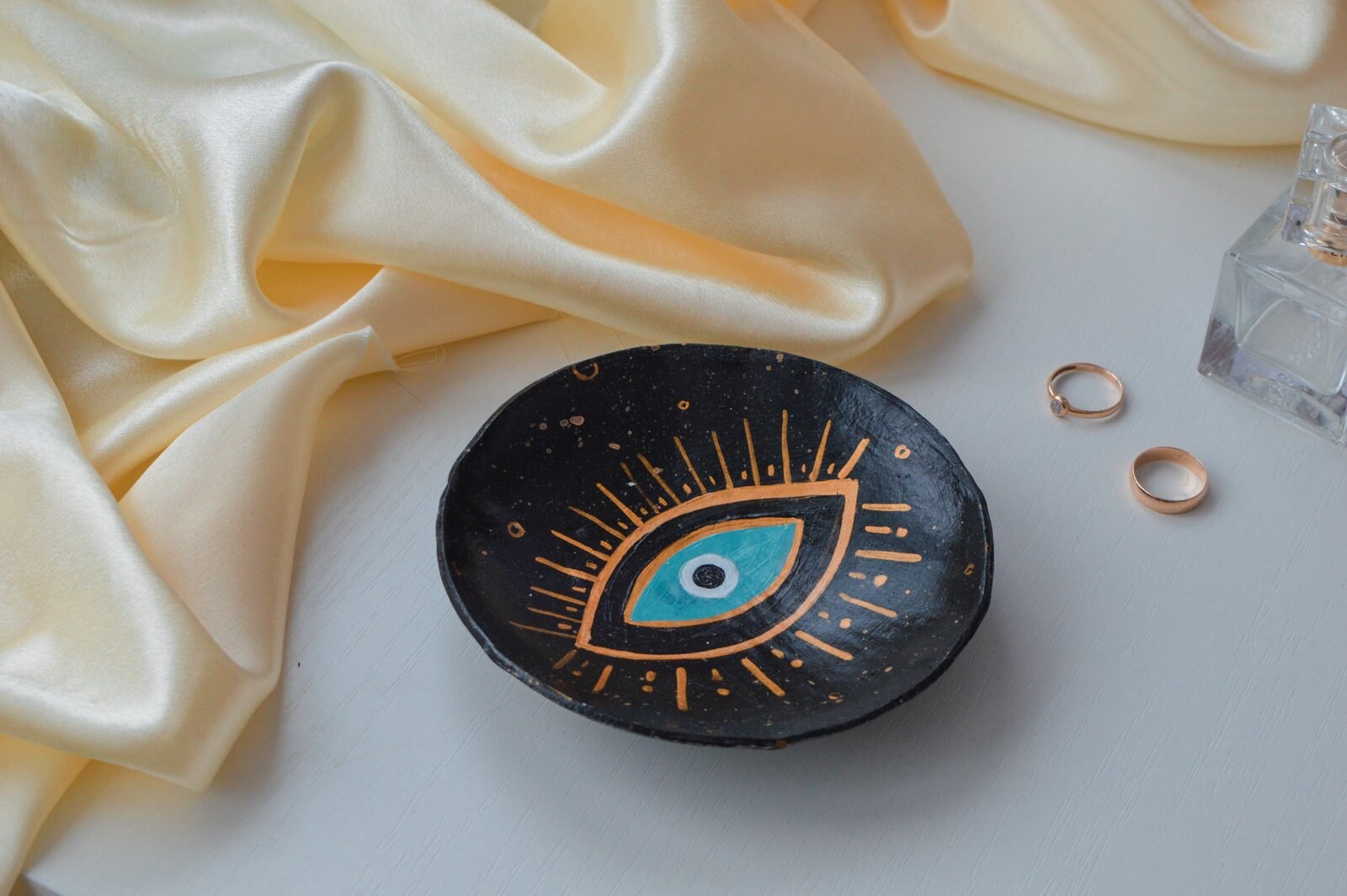 Evil eye clay jewelry dish 25th birthday gift Evil eye Etsy