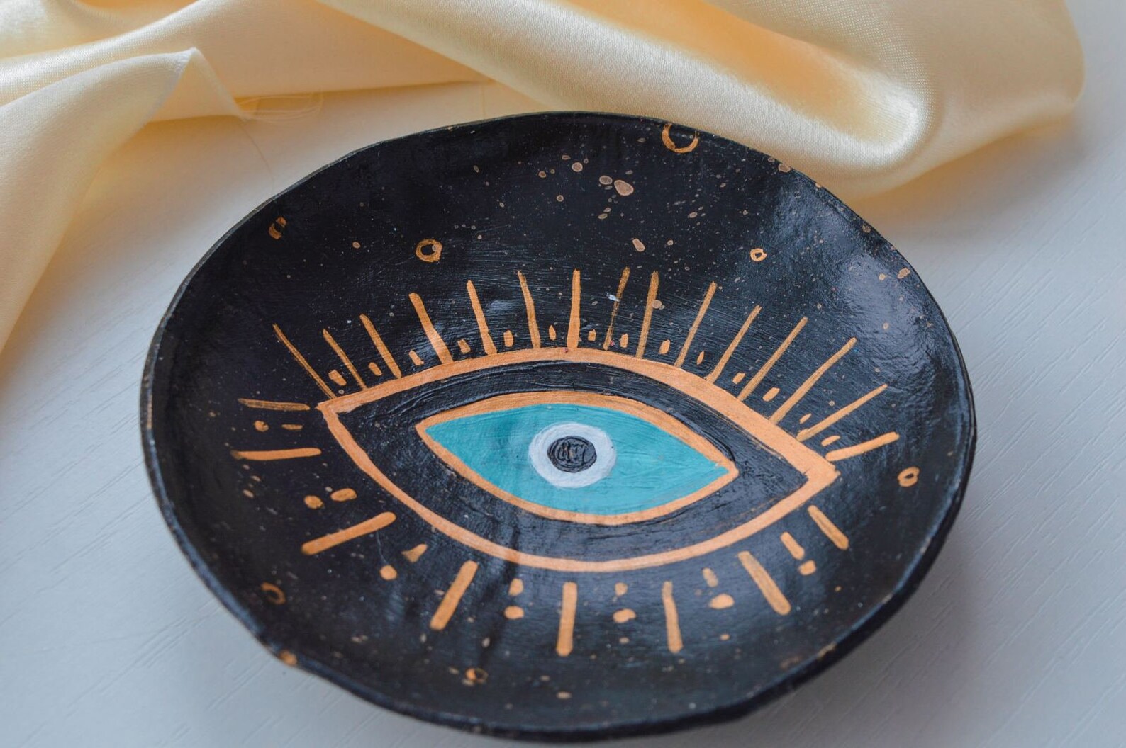 Evil eye clay jewelry dish 25th birthday gift Evil eye Etsy
