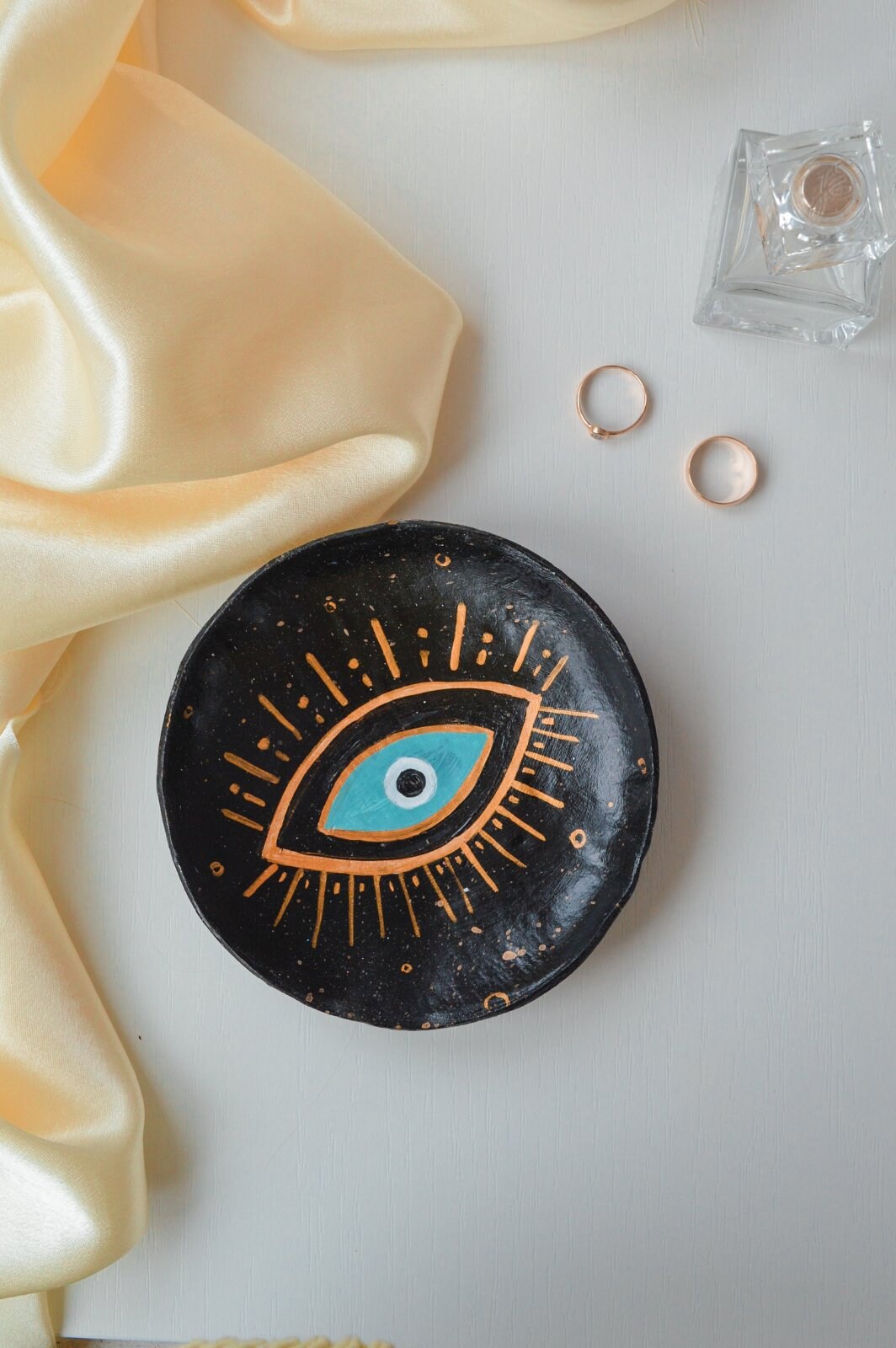 Evil eye clay jewelry dish 25th birthday gift Evil eye Etsy