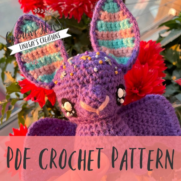 Crochet Baby Bat PDF Pattern/Crochet Bat Plush Pattern/Cute Bat Plush PDF Pattern
