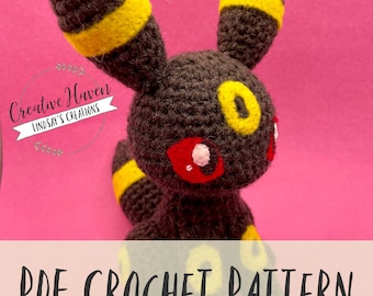 Crochet PDF Umbreon Pattern/PDF Dark Kitty Pattern/Tutoriel écrit et photo