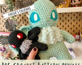 Mini and Jumbo Mothman Crochet Pattern Bundle/2 Sizes of Mothmen PDF Patterns