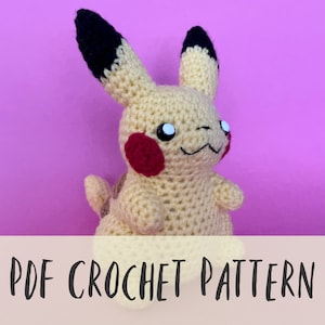 Crochet Pikachu Pattern/PDF Crochet Pattern/Amigurumi Pikachu Plush Pattern/Pokémon Inspired Pattern