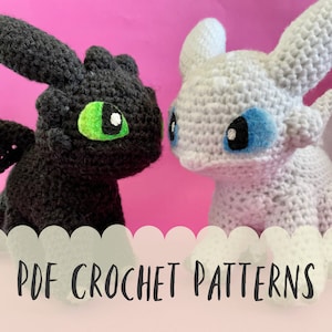 Crochet Night Fury Pattern/Toothless Crochet Pattern/Toothless and Lightfury/Crochet Dragons Patterns/HTTYD Crochet PDF Patterns