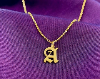 14K Solid Gold Personalized Initial Necklace, Personalized Tiny Letter Necklace, Personalized Gifts, Gifts For Her, Popular Necklace
