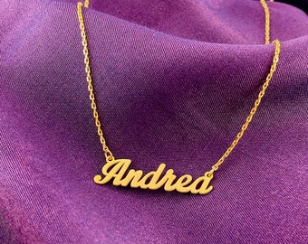 14K Solid Gold Name Necklace, Gold Personalized Necklace, Custom Name Necklace, Personalized Gifts, Gifts For Her, Popular Necklace, Jewelry