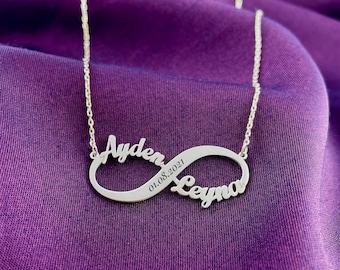 Infinity Name Necklace, Personalized Infinity Necklace, Personalized 925 Sterling silver Necklace, Personalized Gifts, Christmas Gifts