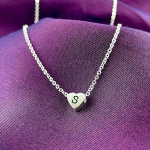 925 Sterling Silver Heart Necklace, Custom Heart Jewelry, Personalized Initial Necklace, Personalized Gifts, For Her, Popular Necklace