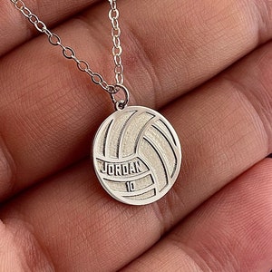 Volleyball Pendant, Personalized Volleyball Gift, Volleyball Necklace in 925 Sterling Silver Metal, Sport Jewelry, Sports Gift, Name Jewelry
