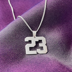 Sport Number Necklace, Player Number Necklace, Lucky Number Necklace, Teamsport Number Necklace, Personalized Number Necklace, 23 Necklace