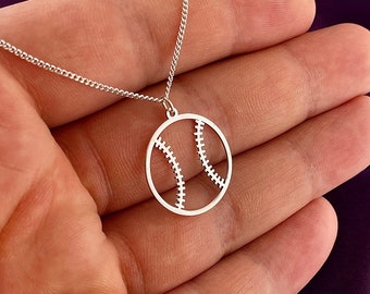 Baseball Ball Necklace, Personalized Sport Necklace, Gift for Coach, Personalized Baseball Player Gift, Sport Jewelry, Team Necklace