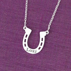 Personalized Horseshoe Necklace, Good Luck Symbol Pendant, Lucky Necklace, 925 Sterling Silver Personalized Gifts, Protective Necklace, Gift