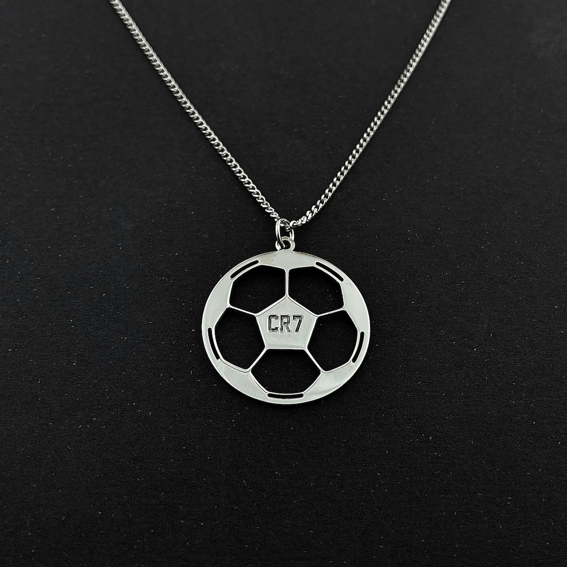 925 Sterling Silver Soccer Ball Necklace Sport Jewelry Etsy