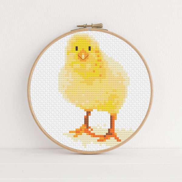 Baby Chick Easter Card Beginner Cross Stitch PDF