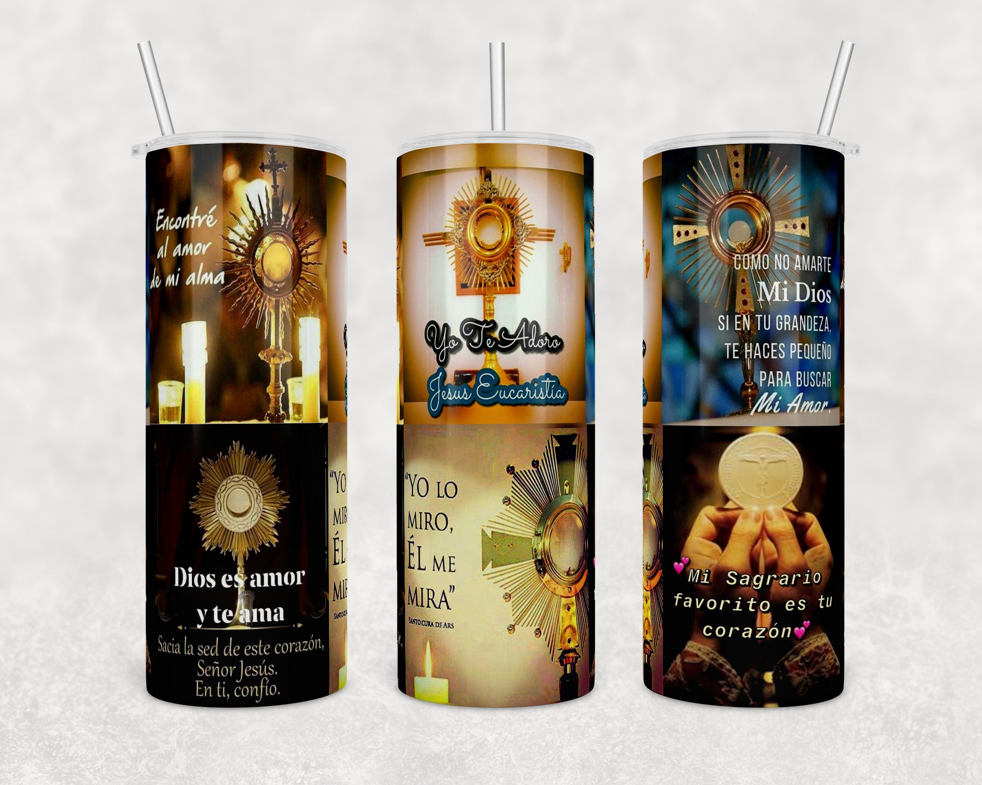 Catholic Monstrance 20oz Straight Tumbler Design Santisimo Diseño Vaso