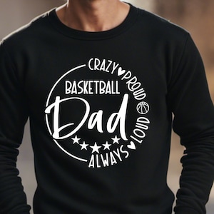 Verrückte immer laute Basketball Papa SVG, PNG-Dateien, Basketball Papa SVG, Basketball Papa Shirt SVG, Sport Papa SVG, Vatertag SVG
