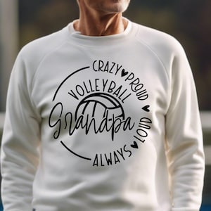Abuelo de voleibol loco, orgulloso y siempre ruidoso SVG, archivos PNG, abuelo de voleibol Svg, voleibol Svg, camiseta de voleibol Svg, abuelo Svg
