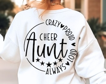 Cheer Aunt SVG PNG DXF Files for Cricut and Sublimation, Cheer Auntie Svg, Cheerleading Svg, Cheer Life Svg, Cheer Squad Svg, Game Day Svg