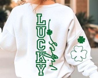 Lucky SVG, PNG, DXF Files, Shamrock Svg, Lucky Mama Svg, St Patricks Day Svg, St Patricks Day Shirt Svg, Lucky Shirt Svg, Lucky Vibes Svg
