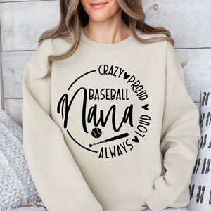 Fou fier toujours fort Baseball Nana SVG, fichiers PNG, Baseball Nana SVG, Baseball Nana chemise Svg, sport Nana Svg, Cheer Nana Svg