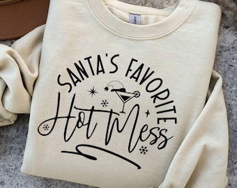 Santa’s Favorite Hot Mess SVG, PNG Files, Funny Christmas Sweater, Jumper Svg, Christmas Vibes Svg, Sarcastic Christmas Svg