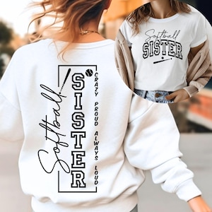 Hermana de Softbol Loca, Orgullosa y Siempre Ruidosa SVG, Archivos PNG, Hermana de Softbol SVG, Camiseta de Hermana de Softbol Svg, Hermana Orgullosa Svg, Camiseta de Hermana Svg