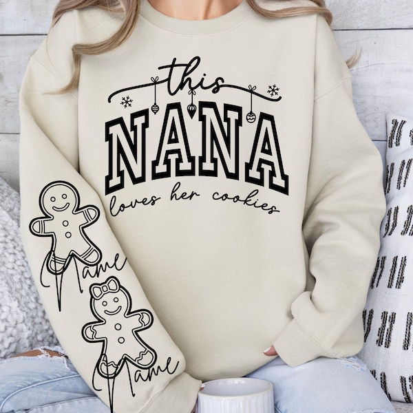 Diese Nana liebt ihre Kekse SVG, PNG-Dateien, Weihnachtspullover SVG, Familie Weihnachtssvg, Merry Oma svg, Weihnachtsgroßmutter