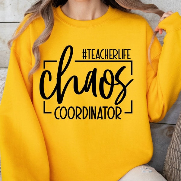 Chaos Coordinator SVG PNG DXF Files, Funny Teacher Shirt Svg, Funny Mom Shirt, Teacher Appreciation, Kindergarten Teacher Svg