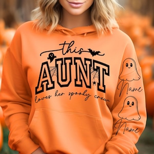 Diese Tante liebt ihre gruselige Crew SVG, PNG-Dateien, Tante Halloween SVG, Tante Halloween Shirt SVG, Spooky Vibes SVG, Tante SVG