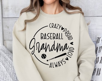 Crazy Proud Always Loud Baseball Grandma SVG PNG Files, Baseball Grandma SVG, Baseball Grandma Shirt Svg, Sports Grandma Svg, Cheer Grandma