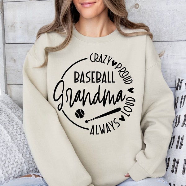 Crazy Proud Always Loud Baseball Grandma SVG PNG Files, Baseball Grandma SVG, Baseball Grandma Shirt Svg, Sports Grandma Svg, Cheer Grandma