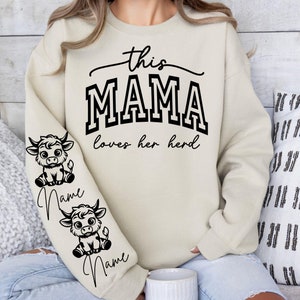 Deze mama houdt van haar kudde SVG, png-bestanden, Mama kudde Svg, Western Mama Svg, Sleeve Design Svg, moeder Sweatshirt Svg, Western Mama Valentine